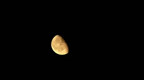 Timelapse, half moon  cloud Stock Footage 47964441