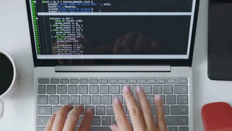 Timelapse Hand developer programmer typing on computer keyboard Stock Footage 196910306