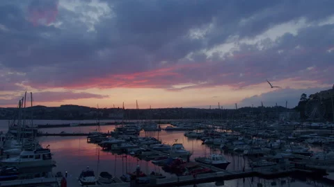 Timelapse At The Harbour At Sunset | 6K Stock Footage 152113707