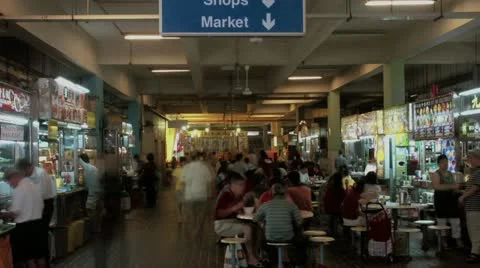 Timelapse hawker centre Stockbeeldmateriaal 11565015