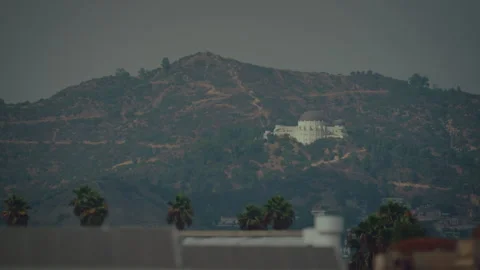 Timelapse Heatwave over Griffith Observatory during Forest Fires Stock Footage 284677347