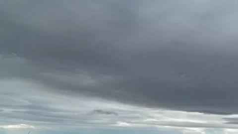 Timelapse of heavy rain dark clouds passing fast from the wind Video stock 155863825