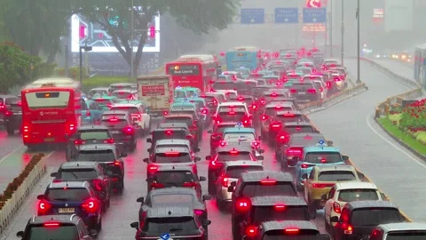 Timelapse of Heavy traffic congestion Stock Footage 328578001
