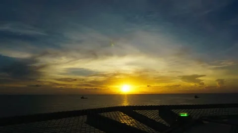 Timelapse on helideck, jack up rig Stock Footage 55838569