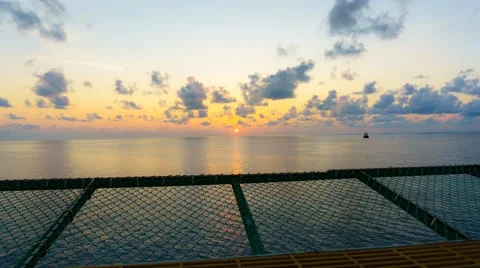 Timelapse on helideck at jack up rig. Stock Footage 56133126