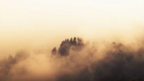 Timelapse hidden mountains in clouds vintage Stock Footage 84462703