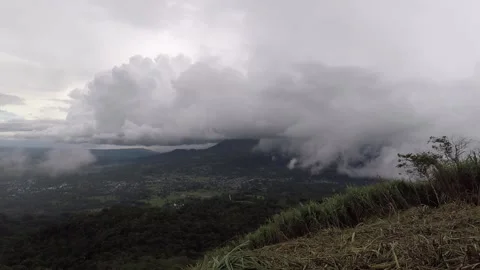 Timelapse high angle view from Mahawu Volcano Mount, Sulawesi, Indonesia Stock Footage 172250515