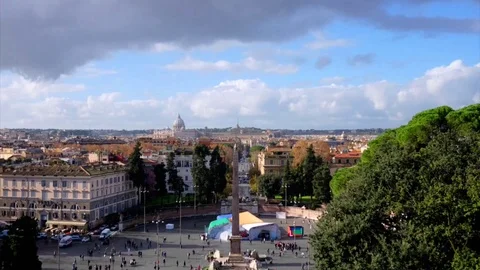 Timelapse from an High view of rome city center in rush hours, italy Stock Footage 104913371
