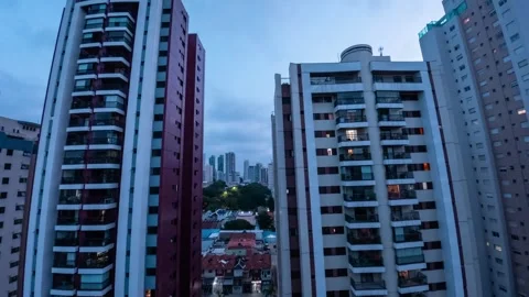 Timelapse from a High Viewpoint, of the buildings in Tatuape Stock Footage 264768652