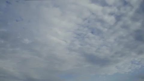 Timelapse, highcumulus clouds sweeping across the blue sky after the rain Stock Footage 302083792