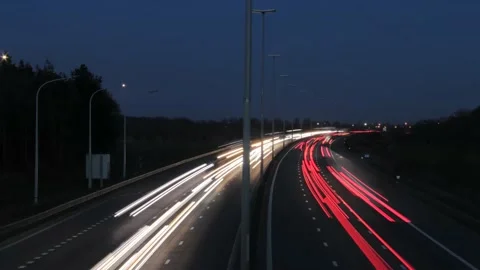 Timelapse of a highway during night Stock-Footage 170302135