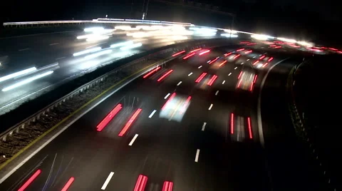Timelapse Highway at night Video stock 46480284