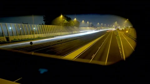 Timelapse Highway Night Lighttrails Stockbeeldmateriaal 78180765
