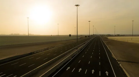 Timelapse Of Highway At Sunset Stock Footage 63086674