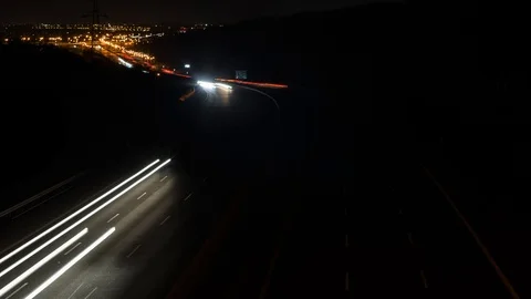 Timelapse highway traffic in the night 库存影片 103095101