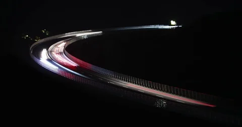 Timelapse of highway traffic in the night Video stock 112122775