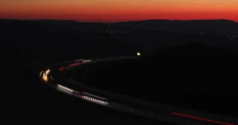 Timelapse of highway traffic at twilight Stock Footage 112123747