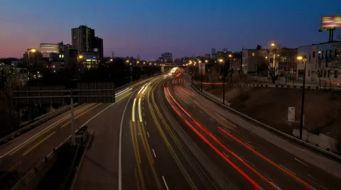 Timelapse Higway Day to Night Stock Footage