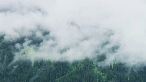 Timelapse of a hill shrouded in clouds Stock Footage 219716372