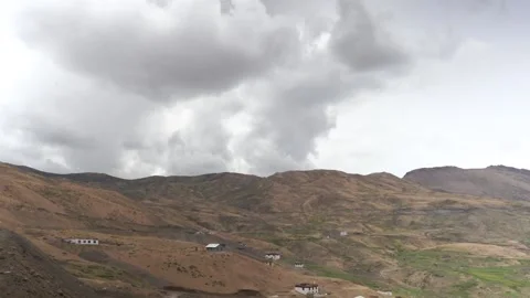 Timelapse of Himalaya mountains with clouds running on blue sky at Gondhla vi Stock Footage 201716180