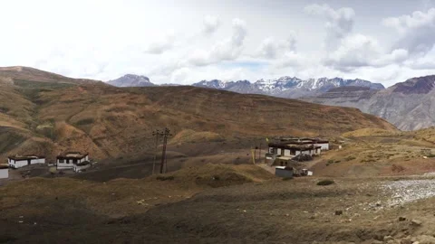 Timelapse of Himalaya mountains with clouds running on blue sky at Gondhla vi Stock-Footage 201716229