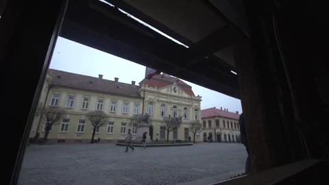 Timelapse of Historic Town Square and Pedestrian Movement in Budapest Stock Footage 336060580