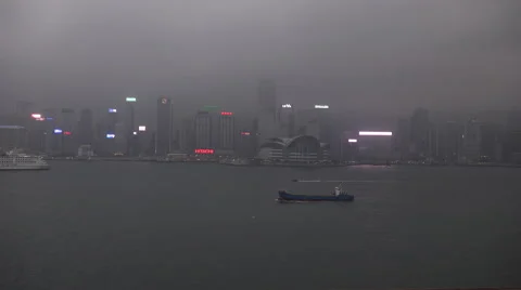 Timelapse of hong kong harbor Stock Footage 61553870