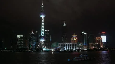 Timelapse Huangpu River skyline Stock-Footage 11569232