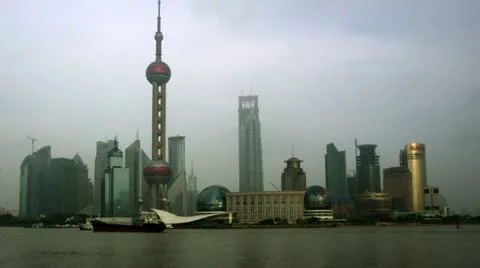 Timelapse Huangpu River skyline Vídeo Stock 11611110