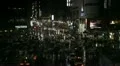 Timelapse Huge Big Crowd People Walk Crowded Street Crossing Tokyo Traffic Night HD Footage