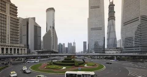 Timelapse of huge roundabout in Shanghai Stock Footage 104949163