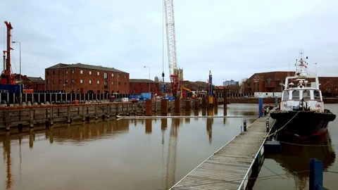 Timelapse of Hull marina using the Osmo Pocket  Stock Footage 105354313