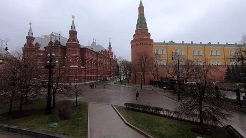 Timelapse of the Hunting Row Square overlooking the Moscow Kremlin Video stock 121214174