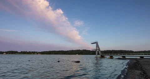 Timelapse from Hvalstrand Beach in Oslo Stock Footage 154700007