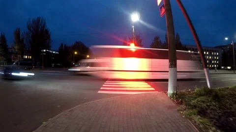 Timelapse, hyperlaps, evening on the street of the city Stock Footage 130654059