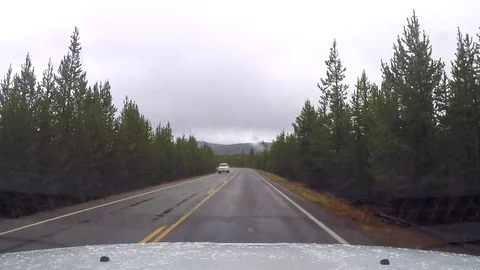 Timelapse hyperlapse of driving, near madison river, in yellowstone nationa.. Stock Footage 71784510