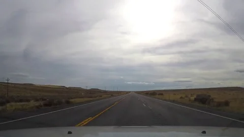 Timelapse hyperlapse of driving in  on route 93, near jackpot town, on a no.. Stock Footage 72421895