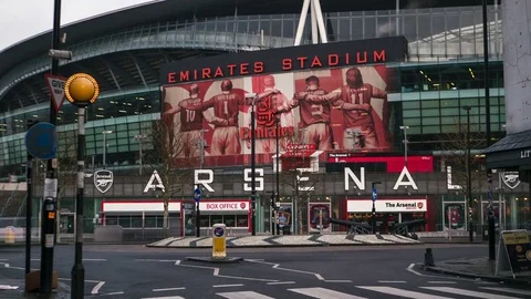 Timelapse / Hyperlapse of The Emirates Stadium, Arsenal Football Club. Stock Footage