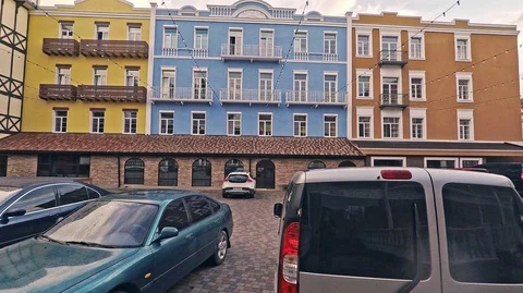 Timelapse, hyperlapse, evening after rain, streets of the city,railway station Stock Footage 128789097