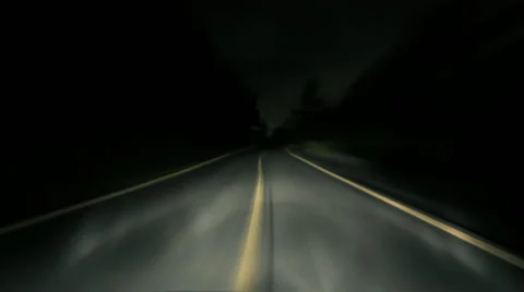 Timelapse Hyperlapse night driving pov dark mountain road Stock Footage 49945124