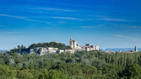 Timelapse hyperlapse of Palace of the Pope, Palais des Papes, Avignon Stock Footage 100876608