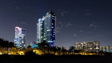 Timelapse hyperlapse of Setai hotel skyscraper building, Miami Beach Stock Footage 100837593