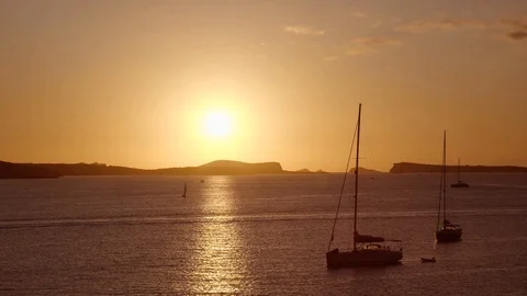 Timelapse of Ibiza sunset summer time Stock Footage
