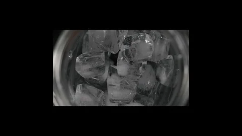 Timelapse Ice Cubes Closeup Black Background Stock Footage 247391173