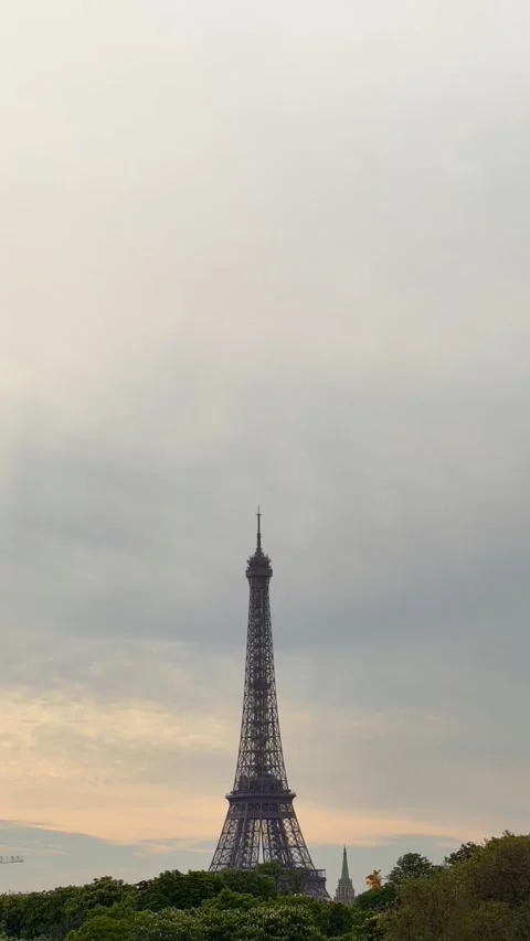 TIMELAPSE | Iconic Eiffel Tower landmark in Paris France Stock Footage 337483573