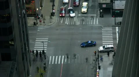 Timelapse Illinois intersection Stock Footage