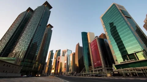 Timelapse image at Doha cityscape, Qatar. Stock Footage 151865736