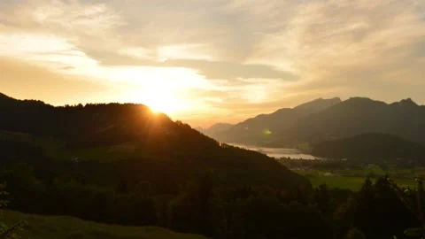 Timelapse image of sunset at countryside landscape. Stock Footage 151602901