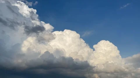 Timelapse of impressive cumulus clouds in blue sky Stock Footage 289126175