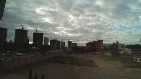 Timelapse of Industrial Area: The Sky Changes from cloudy to clean blue Stock Footage 245257804